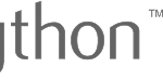 The cropped gray text logo shows the letters "ython" from the word "Python" with a faint trademark symbol, set against a transparent background.